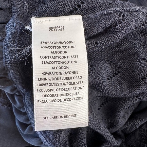 BCBG Max Azria navy empire waist knit navy midi dress size Large - Picture 8 of 8